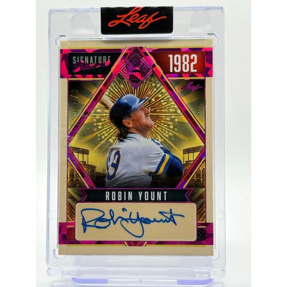 2025 LEAF SEASONS IN THE SUN #SSE-RY1 ROBIN YOUNT /15  2025 Leaf Seasons In The Sun Robin Yount Signature Season Encased Auto 5/8 SP